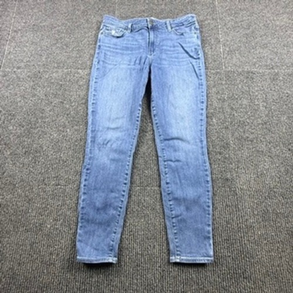 Paige Verdugo Ankle Skinny Jeans Zaid Destructed Blue Stretch Denim Size 32